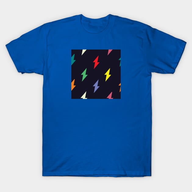 Colorful Lightning Bolt Pattern T-Shirt by FromTheAshes